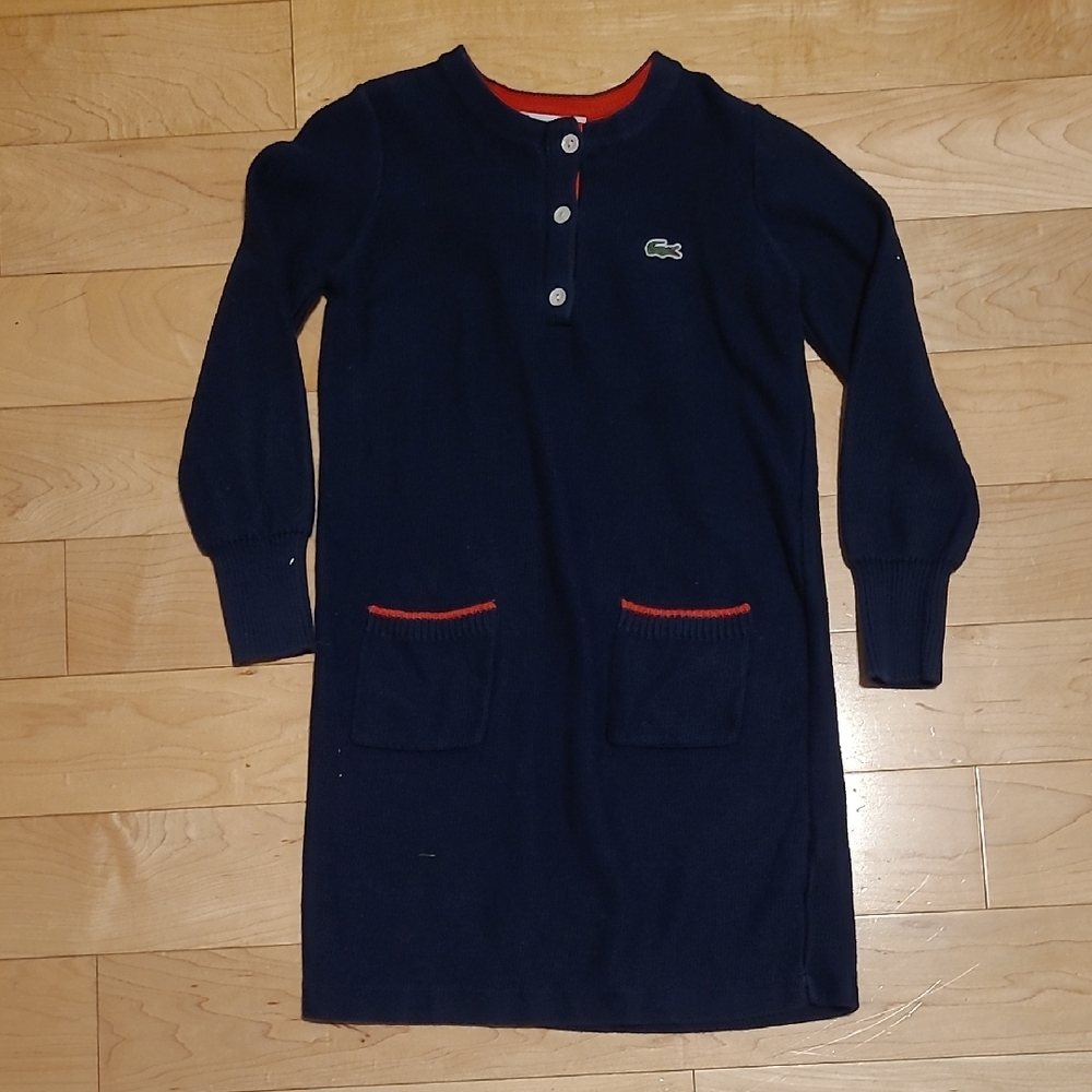 Lacoste Dark Blue Dress with Red Trim